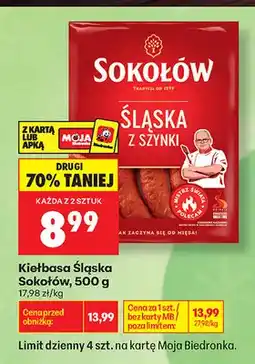 Biedronka Kiełbasa śląska Sokołów oferta