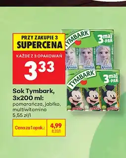 Biedronka Sok Tymbark pomarańcza 3-pak oferta