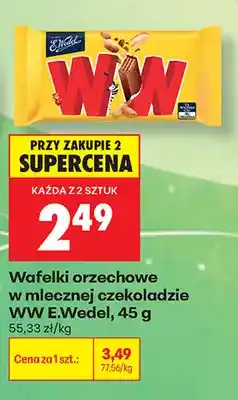 Biedronka Wafelki orzechowe w mlecznej czekoladzie WW E.Wedel oferta