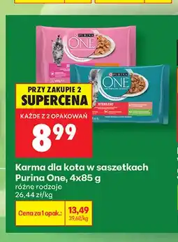 Biedronka Karma dla kota w saszetkach Purina One 4-pak oferta