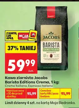 Biedronka Kawa ziarnista Jacobs Barista Editions Crema Italiano oferta