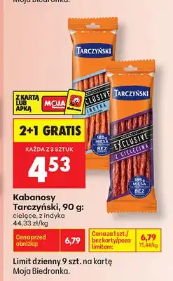 Biedronka Kabanosy cielęce Tarczyński oferta