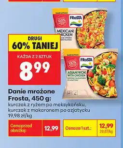 Biedronka Danie mrożone Frosta kurczak z ryżem po meksykańsku oferta