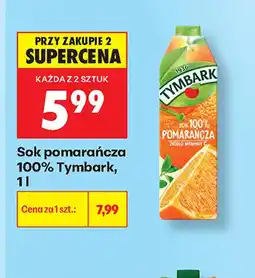 Biedronka Sok pomarańcza Tymbark 100% oferta
