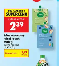 Biedronka Mus owocowy Vital Fresh jabłko jagoda oferta