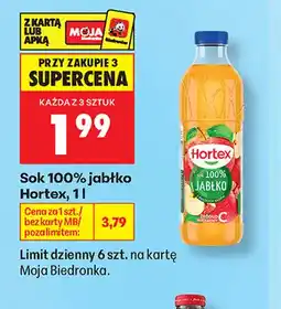Biedronka Sok jabłko Hortex 100% oferta