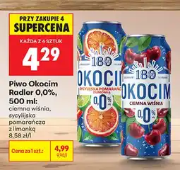 Biedronka Piwo bezalkoholowe Okocim Radler ciemna wiśnia oferta