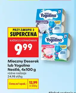 Biedronka Mleczny deserek Yogolino Nestlé jagoda 4-pak oferta