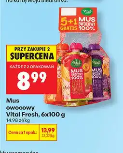 Biedronka Mus owocowy Vital Fresh 6-pak oferta