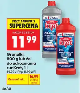 Biedronka Żel do udrożniania rur Kret oferta