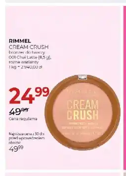Jawa Drogerie Bronzer do twarzy Cream Crush 001 Chai Latte Rimmel oferta