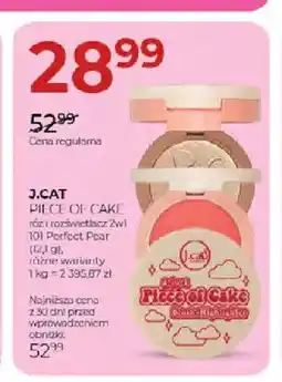 Jawa Drogerie Róż i rozświetlacz 2w1 Piece of Cake 101 Perfect Pear J.Cat oferta