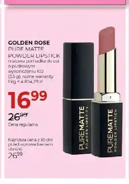 Jawa Drogerie Matowa pomadka do ust o pudrowym wykończeniu Pure Matte Powder Lipstick 102 Golden Rose oferta