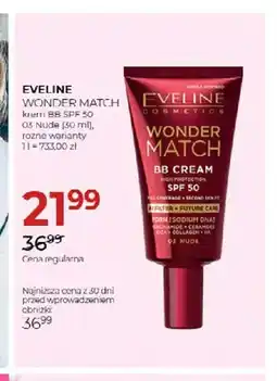 Jawa Drogerie Krem BB SPF 50 03 Nude Eveline Wonder Match oferta