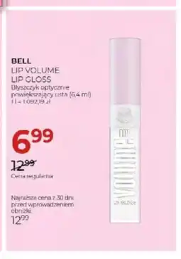 Jawa Drogerie Błyszczyk optycznie powiększający usta Lip Volume Lip Gloss Bell oferta