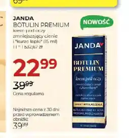 Jawa Drogerie Krem pod oczy zmniejszający cienie i kurze łapki Botulin Premium Janda oferta