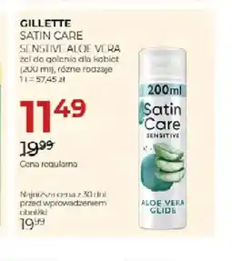 Jawa Drogerie Żel do golenia dla kobiet Sensitive Aloe Vera Satin Care Gillette oferta