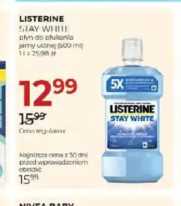 Jawa Drogerie Płyn do płukania jamy ustnej Listerine Stay White oferta