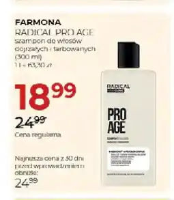 Jawa Drogerie Szampon do włosów dojrzałych i farbowanych Radical Pro Age Farmona oferta