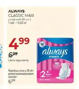 Jawa Drogerie Podpaski Classic Maxi Always oferta
