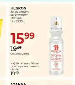 Jawa Drogerie Żel do włosów spray mocny Hegron oferta