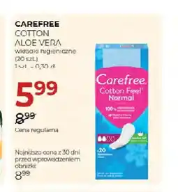 Jawa Drogerie Wkładki higieniczne Cotton Aloe Vera Carefree oferta