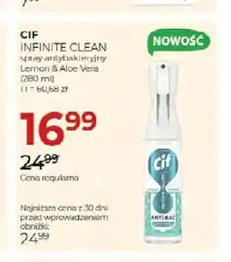 Jawa Drogerie Spray antybakteryjny Infinite Clean Lemon & Aloe Vera Cif oferta