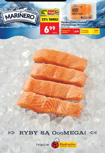 Biedronka Porcje z fileta z łososia atlantyckiego Marinero oferta
