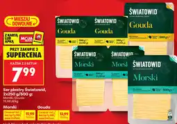Biedronka Ser plastry Światowid, 2x250 g/500 g: Morski, Gouda oferta
