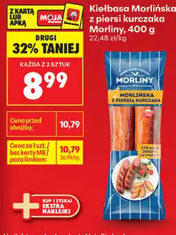 Biedronka Kiełbasa Morlińska z piersi kurczaka Morliny oferta