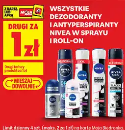 Biedronka Wszystkie dezodoranty i antyperspiranty Nivea w sprayu i roll-on oferta