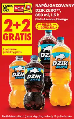 Biedronka Napój gazowany Dzik Zero Cola-Lemon, Orange oferta