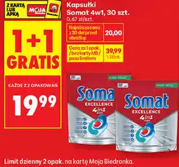 Biedronka Kapsułki do zmywarki Somat Excellence 4in1 oferta