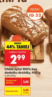 Biedronka Chleb żytni 100% bez dodatku drożdży oferta