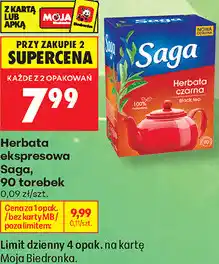 Biedronka Herbata ekspresowa Saga oferta