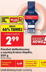 Biedronka Pasztet delikatesowy z szynką Kraina Wędlin oferta