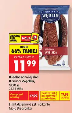 Biedronka Kiełbasa wiejska Kraina Wędlin oferta
