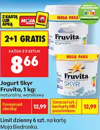 Biedronka Jogurt Skyr Fruvita oferta