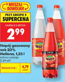 Biedronka Napój gazowany sok 20% Hellena oferta