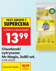 Biedronka Chusteczki cytrynowe Mr Magic, 3x80 szt oferta
