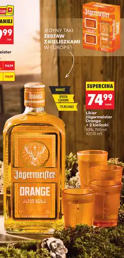 Biedronka Likier Jägermeister Orange + 2 kieliszki oferta