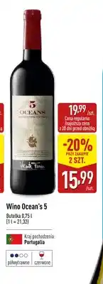 ALDI Wino czerwone Ocean's 5 półwytrawne oferta