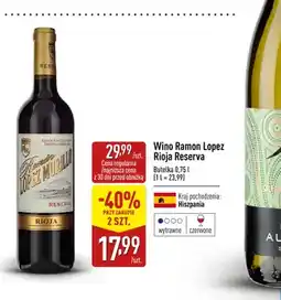 ALDI Wino czerwone Ramon Lopez Rioja Reserva oferta