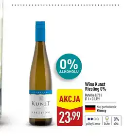 ALDI Wino bezalkoholowe Kunst Riesling oferta