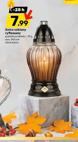 Bricomarche Znicz szklany ryflowany oferta