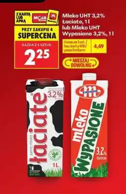 Biedronka Mleko UHT 3,2% łaciate, 1l lub Mleko UHT Wypasione 3,2%, 1l oferta