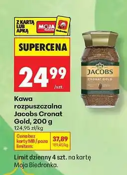 Biedronka KAWA ROZPUSZCZALNA JACOBS CRONAT GOLD 200 G oferta