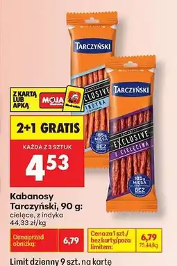 Biedronka Kabanosy Tarczyński 90 g oferta