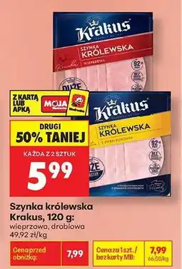 Biedronka Szynka królewska Krakus, 120 g oferta