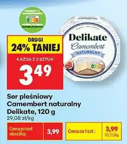 Biedronka Ser pleśniowy Camembert naturalny Delikate, 120 g oferta